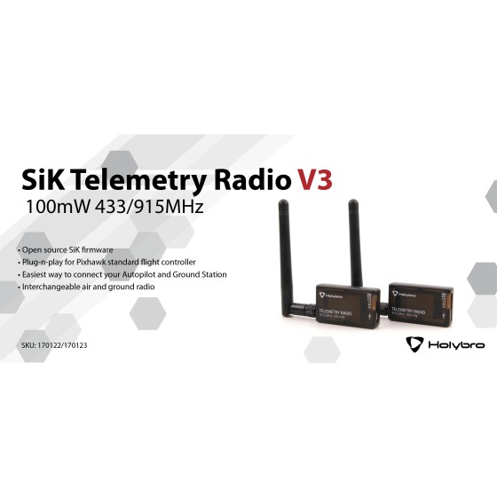 Wholesale HolyBro SiK Telemetry Radio V3 100mW 500mW 433MHZ 915MHZ for Pixhawk Radiolink MINI PIX RC Drone Flight Controller